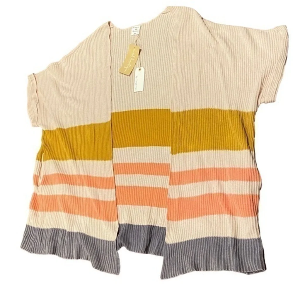 NEW By Together Sweater Cardigan Medium - Large Pockets Moon Bean Kimono Womens